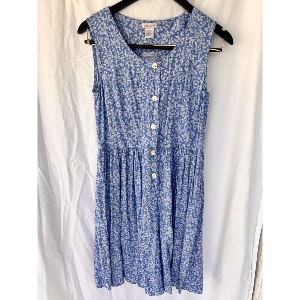 VTG Ellen Ashley Blue Floral Sleeveless Romper Women’s Size M Cottage Prairie